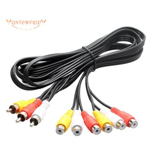 อะแดปเตอร์สายเคเบิ้ลเสียง วิดีโอ AV RCA One-to-Two Video Line สําหรับ TV DVD Player Video Splitter HD-TV RCA Cable 3 RCA to 6 RCA Male Female Plug Splitter