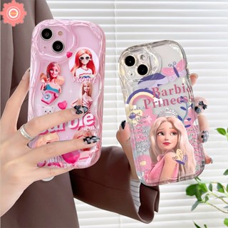 เคสโทรศัพท์มือถือ แบบนิ่ม ลายการ์ตูนบาร์บี้ 3D ขอบโค้ง สําหรับ IPhone 11 13 12 14 Pro MAX 7Plus XR 7 6S 8 6 Plus X XS MAX SE 2020