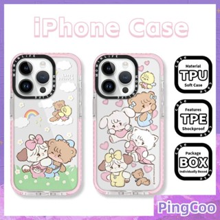 Pingcoo - เข้ากันได้สำหรับ เคส iphone 11 เคสไอโฟน เคสไอโฟน11 เคสนิ่มเคสใสหนากันกระแทกกรอบป้องกันกล้องขอบสีชมพูคู่ลูกหมีเข้ากันได้กับ iPhone 13 12 11 Pro Max XR XS MAX 7Plus 8Plus