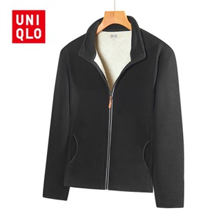 UNIQLO เสื้อแจ็กเก็ตคาร์ดิแกน ผ้าฟลีซ พิมพ์ลายใบเมเปิ้ล แฟชั่นฤดูใบไม้ร่วง และฤดูหนาว สําหรับผู้ชาย 2023 [L-5XL]