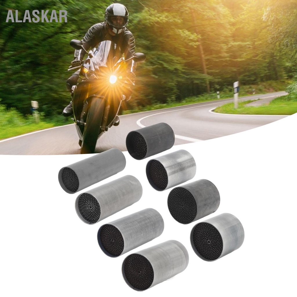 ALASKAR ตัวเร่งปฏิกิริยาท่อไอเสียรถจักรยานยนต์สแตนเลสด้านหน้ากลางท่อไอเสียตัวเร่งปฏิกิริยา Universal