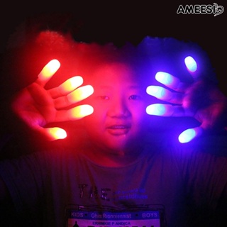 Ameesi ไฟนิ้วหัวแม่มือ LED หลากสีสัน สําหรับงานปาร์ตี้ 2 ชิ้น