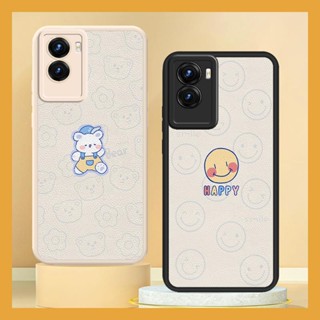 Anti-knock luxurious Phone Case For VIVO Y55S 5G protective creative simple youth cute texture leather funny couple Cartoon