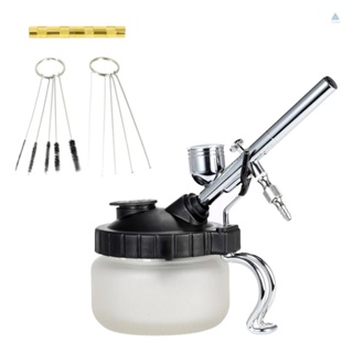 TMT KKmoon Airbrush Cleaning Pot Glass Air Brush Holder Clean Paint Jar Bottle Spray  Wash Clean Tools Needle Nozzle Brush Set