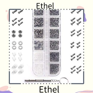 Ethel1 สกรูสเตนเลส ขนาดเล็ก M1 M1.2 M2 M2.5 พร้อมแผ่นรองจมูก สําหรับซ่อมแซมแว่นตา 1100 ชิ้น|สกรูแว่นกันแดด