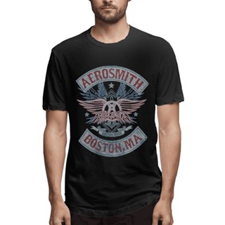 เสื้อเชิ้ต คอกลม ผ้าฝ้ายแท้ พิมพ์ลาย Personalizado Aerosmith Boston Tamanho Grande แฟชั่นสร้างสรรค์ ของขวัญวันเกิด