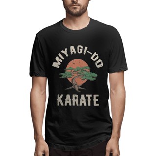 เสื้อยืดคอกลม ผ้าฝ้าย พิมพ์ลาย Miyagi Do Karate Distress Cobra Kai เหมาะกับของขวัญวันเกิด แฟชั่นใหม่ล่าสุด