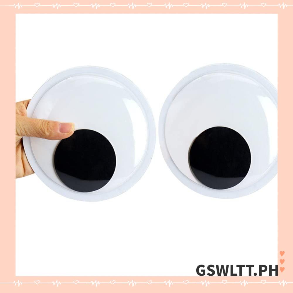 GSWLTT 6PCS สีดําสีขาว Googly Eyes, 5.9 นิ้วยักษ์ Googly Eyes, Googly Wiggle Eyes Self กาวสีดําสีขาว