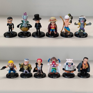 โมเดลฟิกเกอร์ PVC อนิเมะ ONE PIECE Luffy Zoro Buggy Crocodile Franky Chopper ของเล่นสําหรับเด็ก 12 ชิ้น ต่อชุด