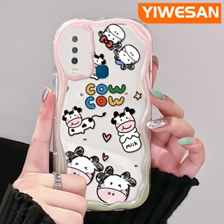 เคสโทรศัพท์มือถือ ซิลิกาเจลใส กันกระแทก ลายการ์ตูนวัวนม สําหรับ VIVO Y12 Y15 Y17 Y12i Y3 Y3s 2020