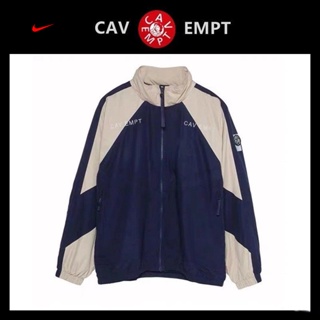 Nike×cavempt100% เสื้อแจ็กเก็ตคาร์ดิแกน มีฮู้ด ปักลายตัวอักษร CE มีซิป สีพื้น สําหรับผู้ชาย และผู้หญิง