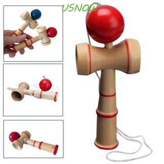 Usnow ลูกบอลไม้ Kendama จับถ้วย สไตล์วินเทจ ของเล่นกลางแจ้ง