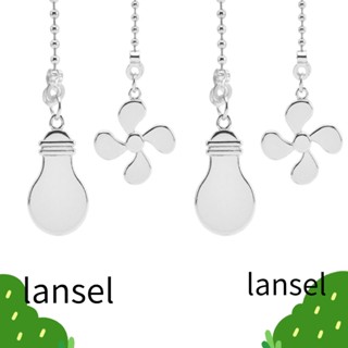 Lansel โซ่ดึงขยายหลอดไฟ สีเงิน 12 นิ้ว 3 มม. สําหรับพัดลมติดเพดาน 4 ชิ้น