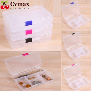 Cvmax กล่องพลาสติกใส ทรงสี่เหลี่ยม แบบพกพา 5 ช่อง สําหรับใส่เครื่องประดับ ลูกปัด