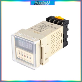 Kiss ซ็อกเก็ตรีเลย์ตั้งโปรแกรมดิจิทัล AC110V 220V DC12V 24V พร้อมฐาน