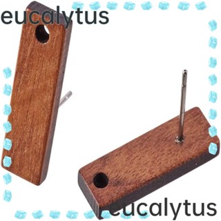 Eucalytus1 ต่างหูสตั๊ดไม้ ทรงสี่เหลี่ยมผืนผ้า สําหรับทําเครื่องประดับ