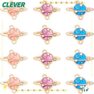 Clever เครื่องราง อัลลอย รูปดวงจันทร์ ดาว 2 หลุม หลากสี สําหรับทําเครื่องประดับ