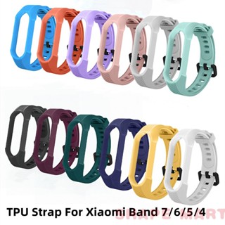 Xiaomi Mi Band 7 6 5 4 3 สายรัดข้อมือ TPU ที่มีสีสัน เปลี่ยนได้ สายรัดข้อมือ สําหรับ Xiaomi Miband 7 สายรัดข้อมือ Smartwatch สร้อยข้อมือ