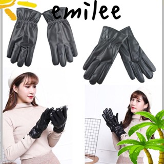 EMILEE ถุงมือหนัง กันน้ํา กันลม ให้ความอบอุ่น สําหรับขับรถ ขนแกะ