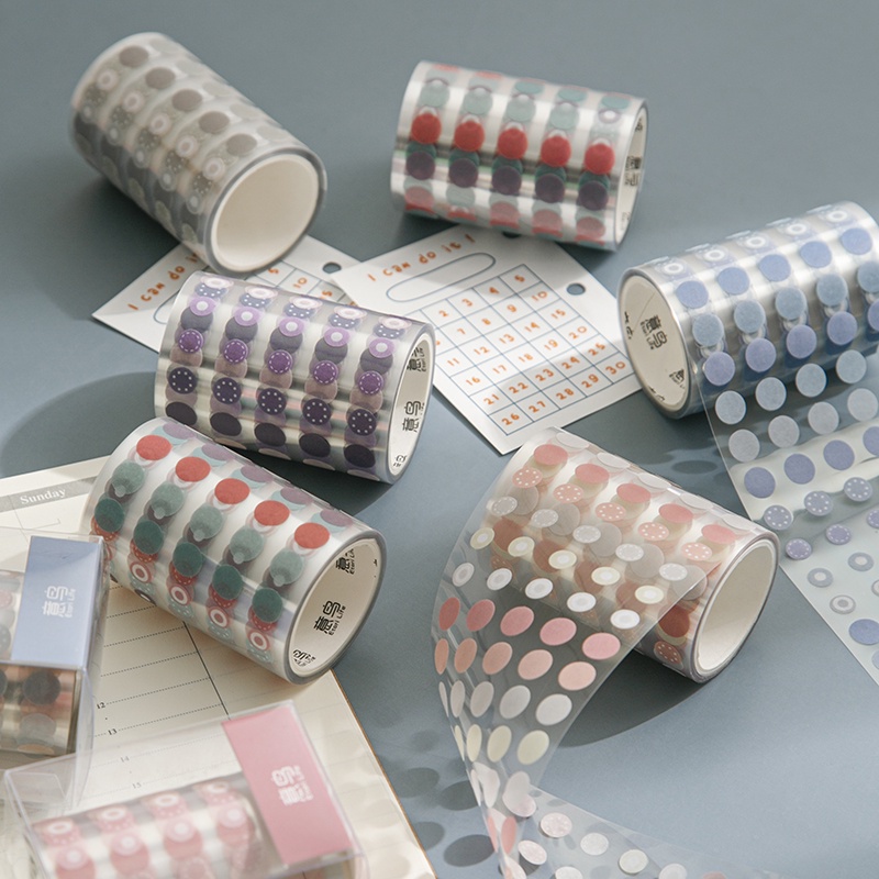 Journal Go 6x300 ซม.Basic ตกแต่งเทปกาว Dot Masking Washi เทป DIY Scrapbooking สติกเกอร์ป้ายเครื่องเขียนญี่ปุ่น