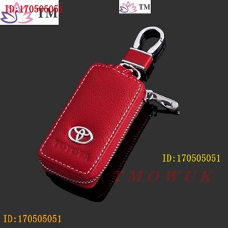 ((พร้อมส่ง) เคสกุญแจรีโมทรถยนต์ หนังวัวแท้ สําหรับ Toyota Series ALTIS YARIS VIOS RAV4 SIENTA WISH CHR 01