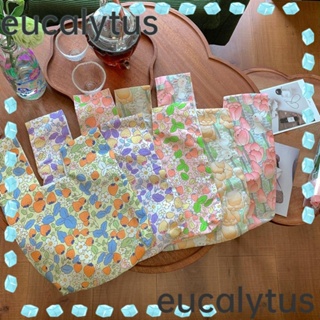 Eucalytus1 กระเป๋าถือ กระเป๋าใส่เหรียญ แฮนด์เมด ความจุสูง ลายกระต่าย สตรอเบอร์รี่ สําหรับผู้หญิง