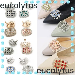 Eucalytus1 คลิปหนีบรองเท้า ประดับคริสตัล พลอยเทียม ถอดได้ แบบเปลี่ยน สําหรับผู้หญิง