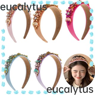 Eucalytus1 ที่คาดผม ผ้าโพกหัว มงกุฎ ประดับพลอยเทียม หรูหรา เครื่องประดับผม