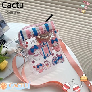 Cactu กระเป๋าสะพายข้าง PVC ใส ลายการ์ตูนเมโลดี้ สําหรับเด็กผู้หญิง