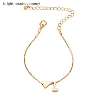Bgth สร้อยข้อมือ จี้ตัวอักษร 26 ตัว สีทอง เครื่องประดับแฟชั่น สําหรับผู้หญิง