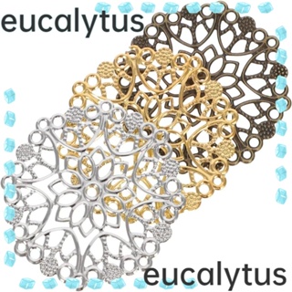 Eucalytus1 ชาร์มเชื่อมต่อลวดลาย สีทอง สีบรอนซ์ สีขาว สําหรับสร้อยคอ เครื่องประดับ สร้อยคอ แฮนด์เมด DIY