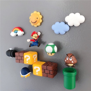 สติกเกอร์แม่เหล็ก ลายการ์ตูน Super Mario น่ารัก สร้างสรรค์ สไตล์ญี่ปุ่น สําหรับติดตกแต่งตู้เย็น