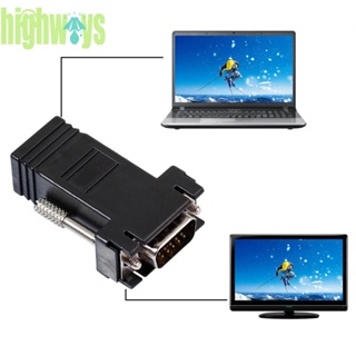 อะแดปเตอร์ขยายสาย VGA ตัวเมีย ตัวผู้ ไป Lan Cat5 Cat5e 6 RJ45 อีเธอร์เน็ตตัวเมีย [highways.th]