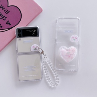 เคสโทรศัพท์มือถือ แบบใส กันกระแทก พร้อมสายคล้องมือ สําหรับ Samsung Galaxy Z Flip 5 Zflip5 Z Flip5 Z Flip 5