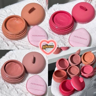 CYREAL CYREAL Herorange Vitality Blush Blush, Trendy Compact Design Blush Cream Matte Color Natural Expansion Color Rouge