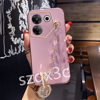 ใหม่ เคสโทรศัพท์มือถือแบบนิ่ม พร้อมสายคล้องมือ สําหรับ Tecno Camon 20 Premier 5G Spark 10C 10 4G Go 2023 POVA4 Pro Camon20Pro