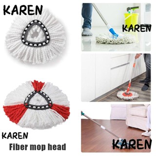 Karen หัวไม้ถูพื้น 360° Spin Mop ไม้ถูพื้นไมโครไฟเบอร์ ทําความสะอาดง่าย สําหรับ O-Cedar/Vileda