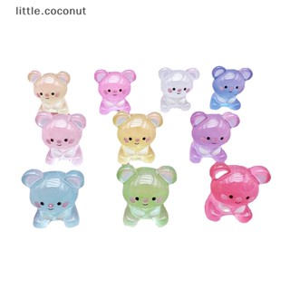 [little.coconut] ตุ๊กตาหมีเรซิ่นเรืองแสง ขนาดเล็ก สําหรับตกแต่งรถยนต์ 2 ชิ้น