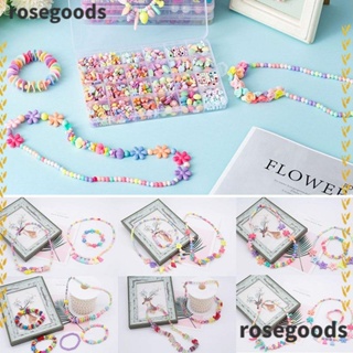 Rosegoods1 ลูกปัดสีรุ้ง 24 ช่อง อเนกประสงค์ ทนทาน DIY สําหรับเด็ก 500 ชิ้น ต่อกล่อง