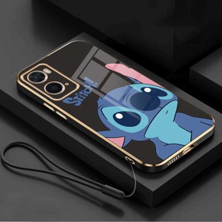 เคสโทรศัพท์มือถือ ซิลิโคนนิ่ม ขอบตรง ลายมอนสเตอร์ Stitch สําหรับ OPPO A77 5G A96 A76 4G OPPO 16k A16