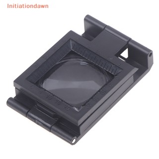 [Initiationdawn] กล้องจุลทรรศน์แว่นขยาย แบบพับได้ พร้อมสเกล สําหรับสิ่งทอออปติคอล พับได้