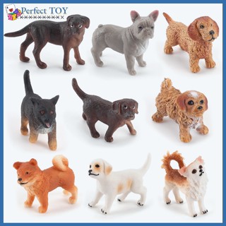 Pst โมเดลฟิกเกอร์ รูปสุนัข Dachshund Chihuahua Bulldog น่ารัก ของเล่นสําหรับเด็ก 9 ชิ้น