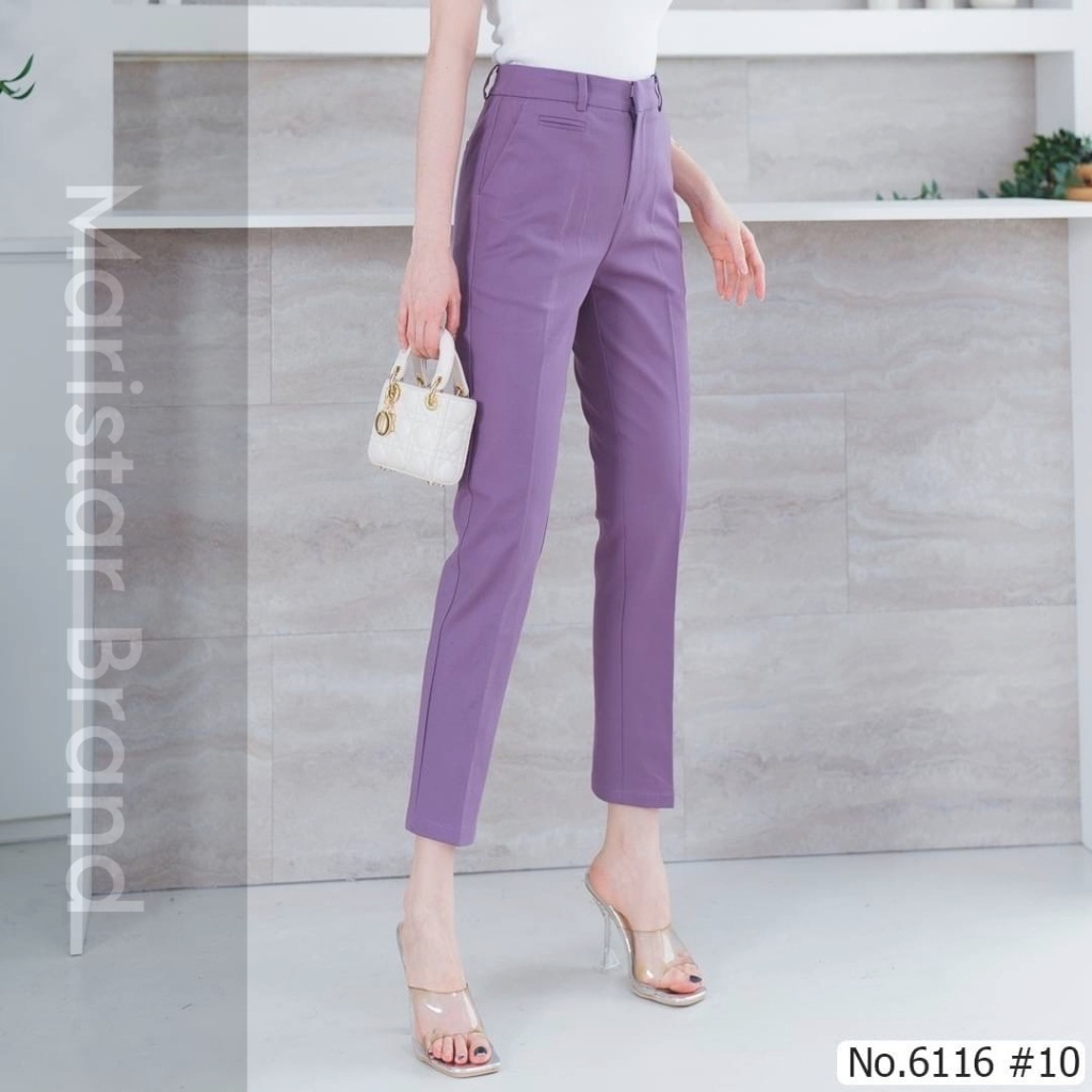 Maristar กางเกง9ส่วน No.6116 ผ้า Cotton+spandex(พรีเมี่ยม)