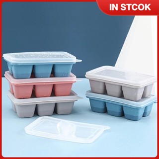 [ลดล้างสต็อก] 6 Grids Food Grade Silicone Ice Cube Mold Flexible DIY Square Ice Cube ice Tray TH