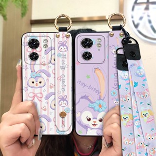 Lanyard Cute Phone Case For MOTO Edge40 Kickstand Shockproof Wristband Waterproof Fashion Design Soft case Silicone Anti-knock