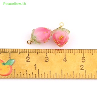 Peacellow จี้ต่างหูเรซิ่น รูปผลไม้ สตรอเบอร์รี่ 3D แฮนด์เมด สําหรับทําเครื่องประดับ Diy TH