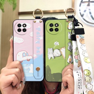 Wrist Strap Dirt-resistant Phone Case For Itel S23/S665L Silicone ring Durable Cute Kickstand Phone Holder Lanyard protective