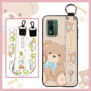 Anti-knock Silicone Phone Case For Nokia XR21 Back Cover Kickstand Oil Painting Durable Fashion Design Waterproof Lanyard