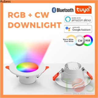 Rgb+cct เครื่องเล่นแผ่นเสียง บลูทูธ ดาวน์ไลท์ LED หรี่แสงได้ แอพควบคุม ไฟเพดาน LED อัจฉริยะ Lampu Siling Aube