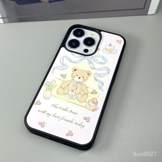 เคสป้องกันโทรศัพท์มือถืออะคริลิค ลายหมีริบบิ้นสีฟ้า สําหรับ Iphone 14Promax 14Pro 14 13Promax 13Pro 13 12Promax 12Pro 12 11